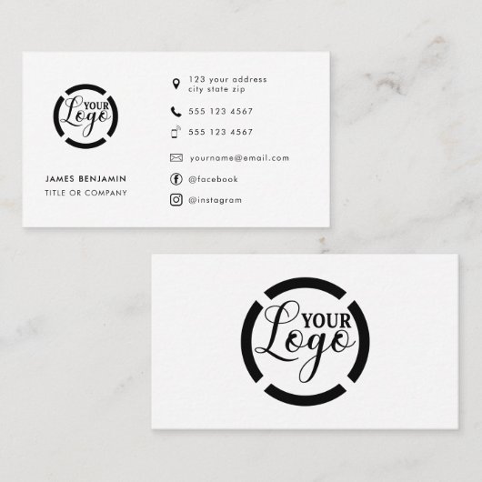 Modern Minimalist Logo | Custom Icons Social Media 名刺 (正面/裏面)