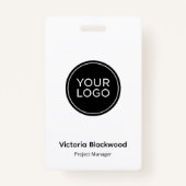 Modern Minimalist Logo ID Badge | Custom Company  バッジ (正面)