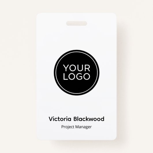 Modern Minimalist Logo ID Badge | Custom Company  バッジ (正面)