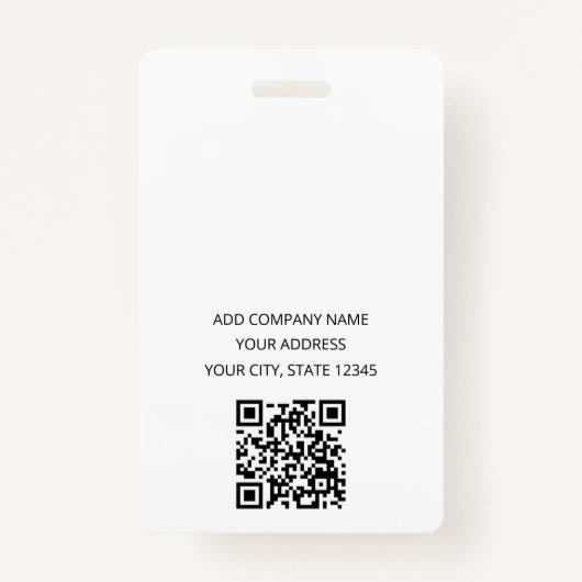 Modern Minimalist Logo ID Badge | Custom Company バッジ (裏面)