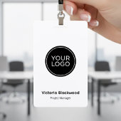 Modern Minimalist Logo ID Badge | Custom Company  バッジ
