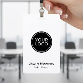 Modern Minimalist Logo ID Badge | Custom Company  バッジ