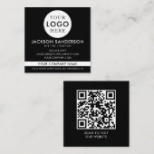 Modern Minimalist Logo Professional Black White スクエア名刺 (正面/裏面)