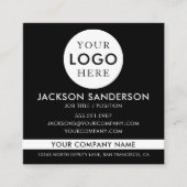 Modern Minimalist Logo Professional Black White スクエア名刺 (正面)