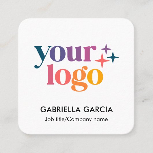 Modern Minimalist Logo QR Code Basic スクエア名刺 (正面)