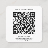 Modern Minimalist Logo QR Code Basic スクエア名刺 (裏面)