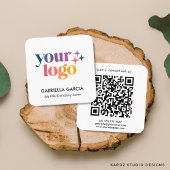 Modern Minimalist Logo QR Code Basic スクエア名刺