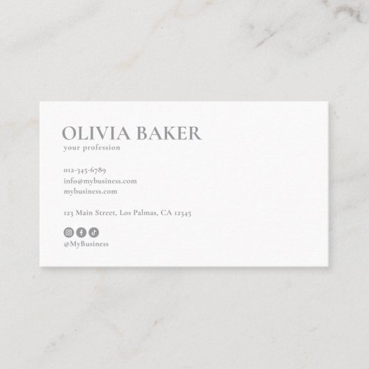 Modern Minimalist Logo & Social Media Icons 名刺 (正面)