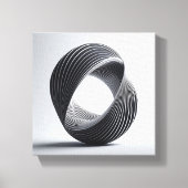 Modern Minimalist Loop Art - Abstract 3D twisted  キャンバスプリント (正面)