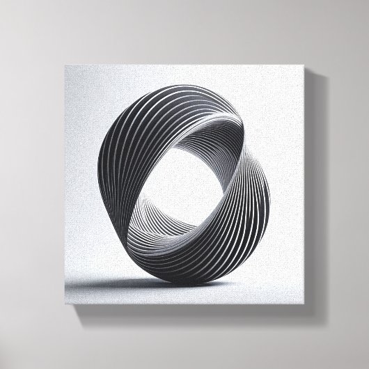 Modern Minimalist Loop Art - Abstract 3D twisted  キャンバスプリント (正面)