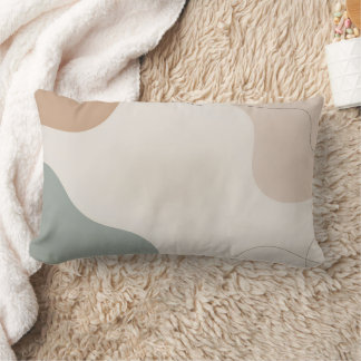 Modern Minimalist Lumbar Pillow with Cozy Abstract ランバークッション
