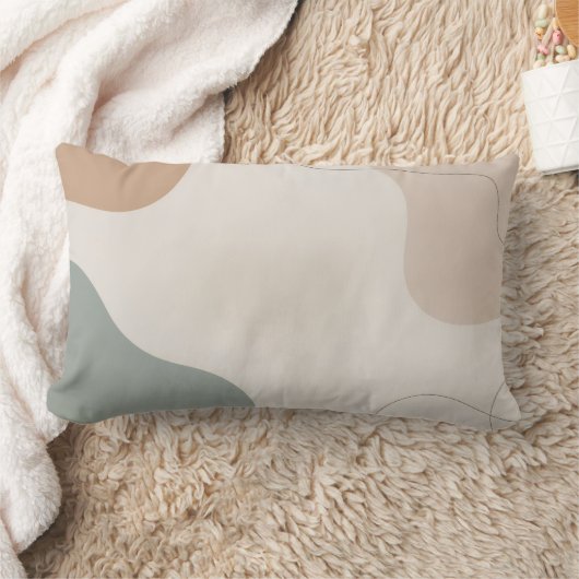 Modern Minimalist Lumbar Pillow with Cozy Abstract ランバークッション (ブランケット)
