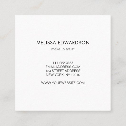 Modern minimalist luminous silver professional スクエア名刺 (裏面)