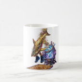 Modern Minimalist Luxury Cyber Shark - Neon Aesthe コーヒーマグカップ (中央)