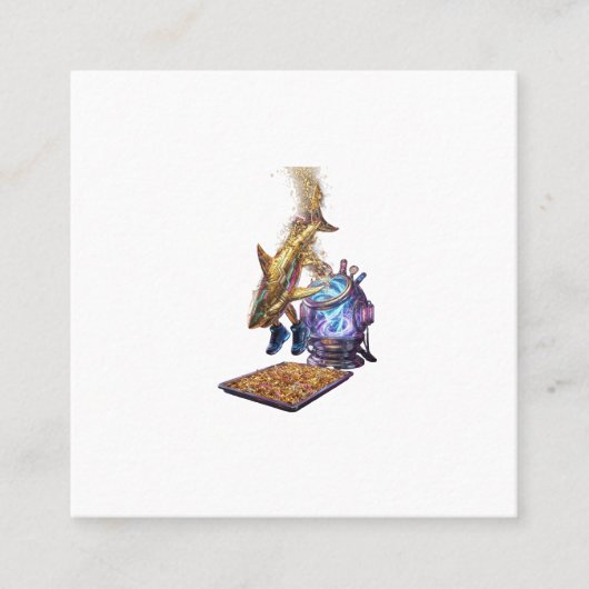 Modern Minimalist Luxury Cyber Shark - Neon Aesthe スクエア名刺 (正面)