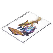 Modern Minimalist Luxury Cyber Shark - Neon Aesthe ノートブック (左側)