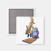 Modern Minimalist Luxury Cyber Shark - Neon Aesthe マグネット (正面/裏面)