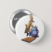 Modern Minimalist Luxury Cyber Shark - Neon Aesthe 缶バッジ (正面&裏面)