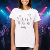 Modern Minimalist Maid Honor Script Bachelorette Tシャツ