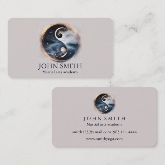 Modern Minimalist Martial Arts Yin Yang Karate  名刺 (正面/裏面)