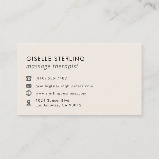 Modern Minimalist Massage Therapist Rose Gold 名刺 (裏面)