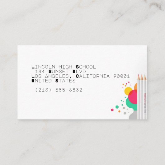 Modern Minimalist Mathematics Teacher Professional 名刺 (裏面)