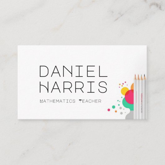 Modern Minimalist Mathematics Teacher Professional 名刺 (正面)