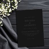 Modern Minimalist Matte Black Wedding 招待状