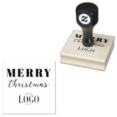 Modern Minimalist Merry Christmas Company Logo Red ラバースタンプ (押印)