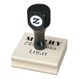 Modern Minimalist Merry Christmas Company Logo Red ラバースタンプ