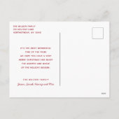 Modern Minimalist Merry Christmas Family シーズンポストカード (裏面)