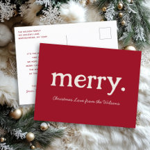 Modern Minimalist Merry Christmas Family