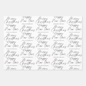 Modern Minimalist Merry Christmas & Happy New Year ラッピングペーパーシート (正面2)