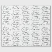 Modern Minimalist Merry Christmas & Happy New Year ラッピングペーパー (フラット)