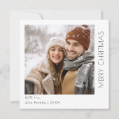 Modern Minimalist  | Merry Christmas with Photo シーズンカード (正面)