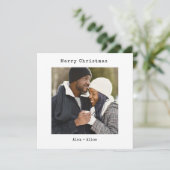 Modern Minimalist Merry Christmas with Photo シーズンカード (スタンド正面)