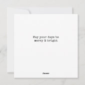 Modern Minimalist Merry Christmas with Photo シーズンカード (裏面)