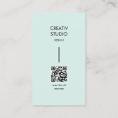 Modern Minimalist Mint Black QR Code 名刺 (裏面)
