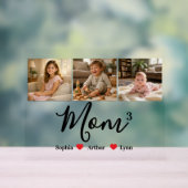 Modern Minimalist Mom Custom Photo & Name Keepsake アクリルサイン (ニュートラル)