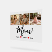 Modern Minimalist Mom Custom Photo & Name Keepsake アクリルサイン (傾斜)