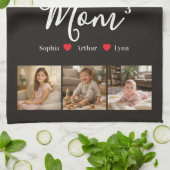 Modern Minimalist Mom Custom Photo & Name Keepsake キッチンタオル (折り畳み)