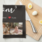 Modern Minimalist Mom Custom Photo & Name Keepsake キッチンタオル (四つ折り)