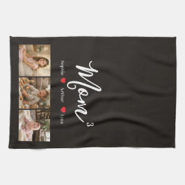 Modern Minimalist Mom Custom Photo & Name Keepsake キッチンタオル