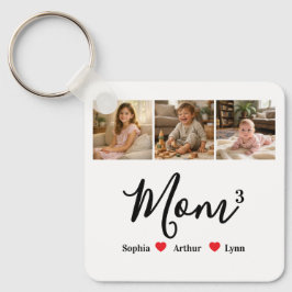 Modern Minimalist Mom Custom Photo & Name Keepsake キーホルダー