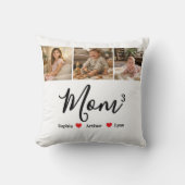 Modern Minimalist Mom Custom Photo & Name Keepsake クッション (正面)