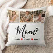 Modern Minimalist Mom Custom Photo & Name Keepsake クッション (ブランケット)