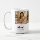 Modern Minimalist Mom Custom Photo & Name Keepsake コーヒーマグカップ (左)