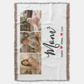 Modern Minimalist Mom Custom Photo & Name Keepsake スローブランケット (正面縦)