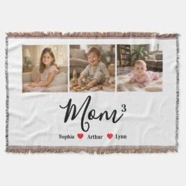 Modern Minimalist Mom Custom Photo & Name Keepsake スローブランケット