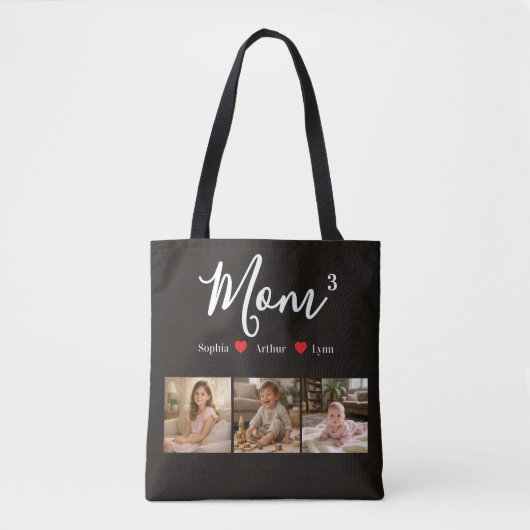 Modern Minimalist Mom Custom Photo & Name Keepsake トートバッグ (正面)